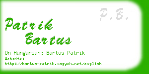 patrik bartus business card